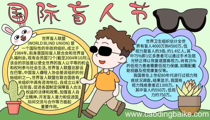 国际盲人节手抄报资料 国际盲人节手抄报资料的画法