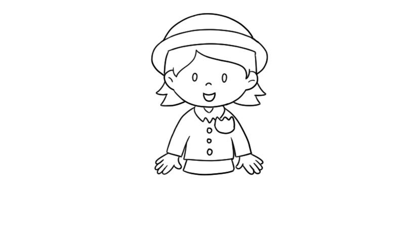 手账简笔画人物 手账小女孩的画法