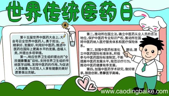 世界传统医药日手抄报 世界传统医药日手抄报的画法