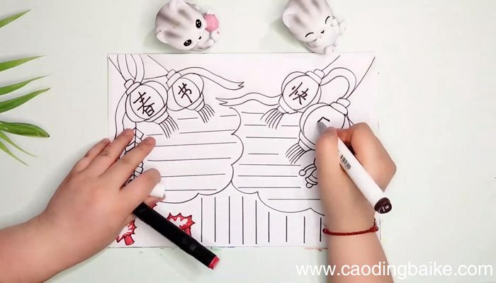 二年级春节手抄报二年级春节手抄报怎么画