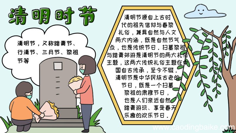 清明时节手抄报内容步骤怎么画