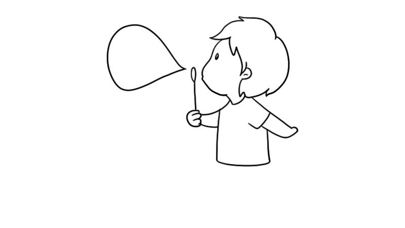 儿童节吹泡泡简笔画怎么画儿童节吹泡泡简笔画教程