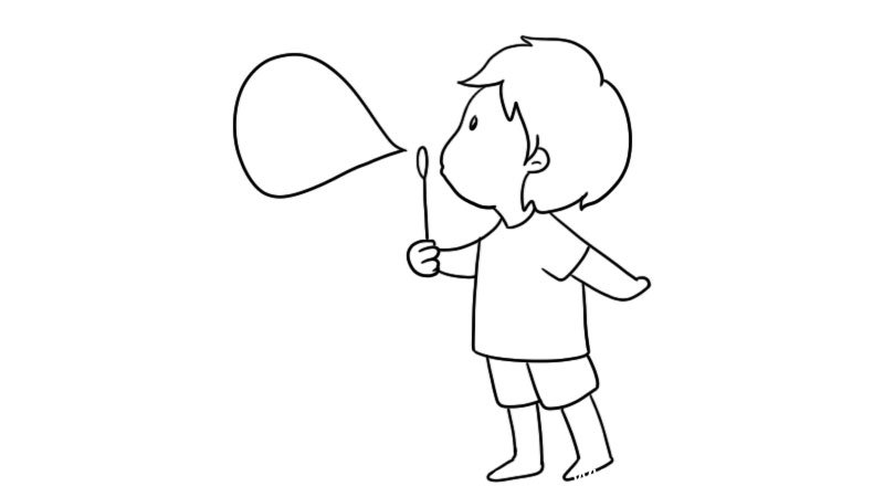 儿童节吹泡泡简笔画怎么画儿童节吹泡泡简笔画教程