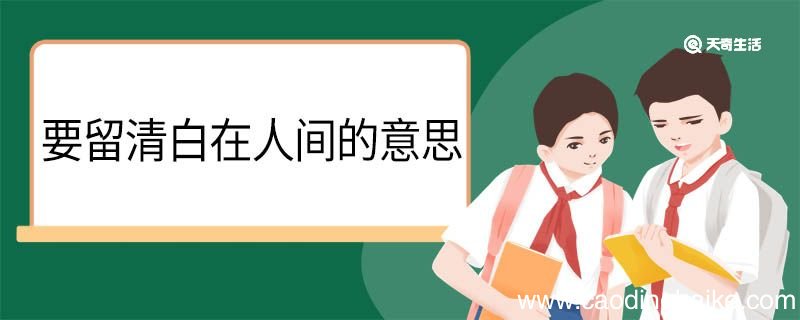 要留清白在人间的意思 要留清白在人间翻译