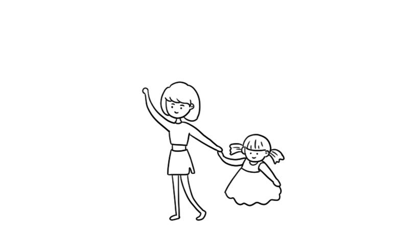 儿童节妈妈和女儿玩耍简笔画教程儿童节妈妈和女儿玩耍简笔画画法