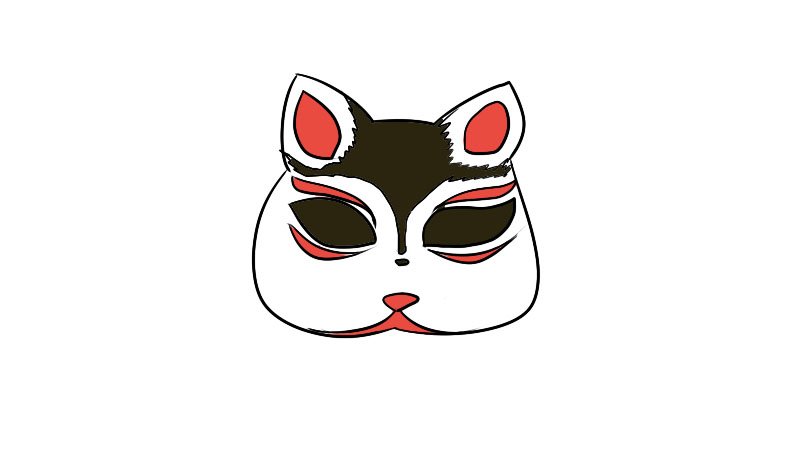 猫妖面具简笔画怎么画怎么画猫妖面具简笔画
