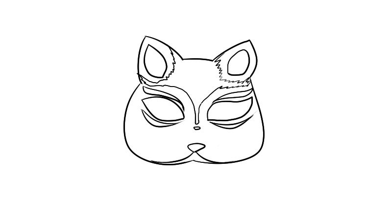 猫妖面具简笔画怎么画怎么画猫妖面具简笔画