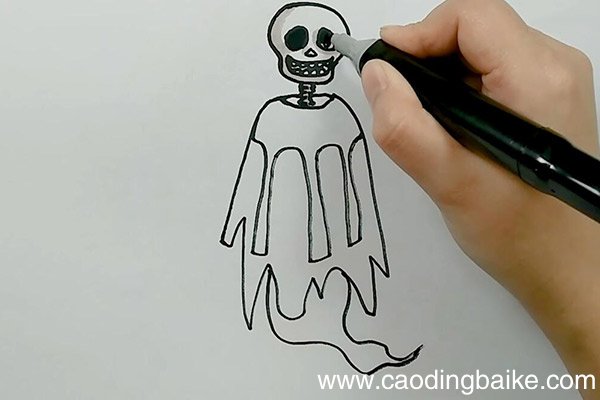骷髅幽灵简笔画 骷髅幽灵的画法