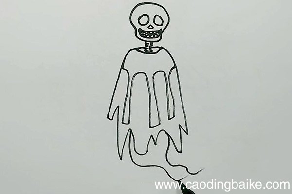 骷髅幽灵简笔画 骷髅幽灵的画法