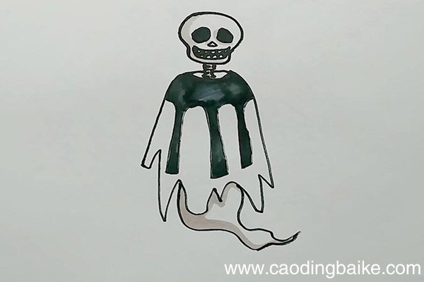 骷髅幽灵简笔画 骷髅幽灵的画法