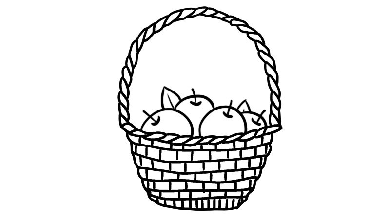 水果篮简笔画怎么画怎么画水果篮简笔画