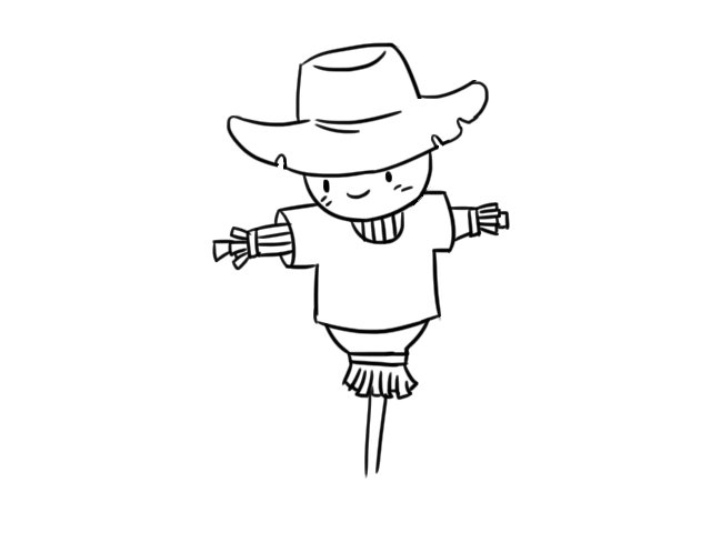 稻草人简笔画 稻草人的画法步骤