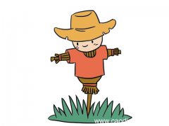 稻草人简笔画 稻草人的画法步骤