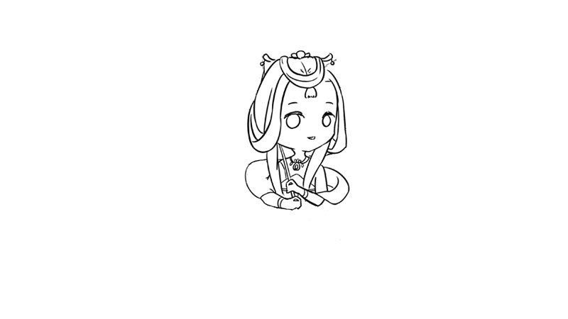 古风女生撑伞简笔画
