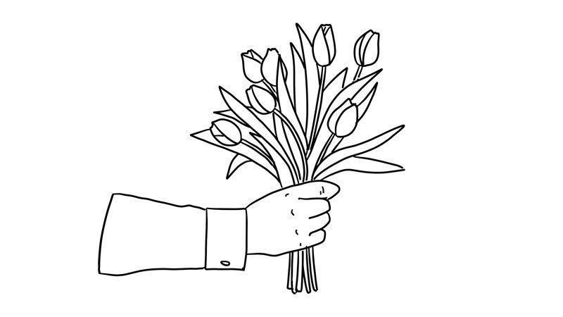 给妈妈的鲜花简笔画画法给妈妈的鲜花简笔画步骤