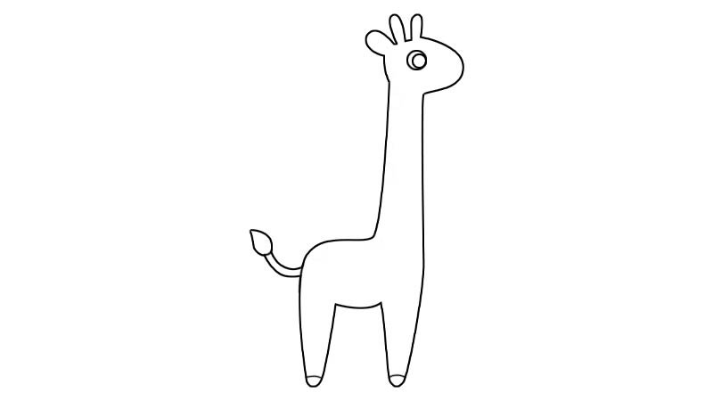 长颈鹿简笔画画法长颈鹿简笔画教程