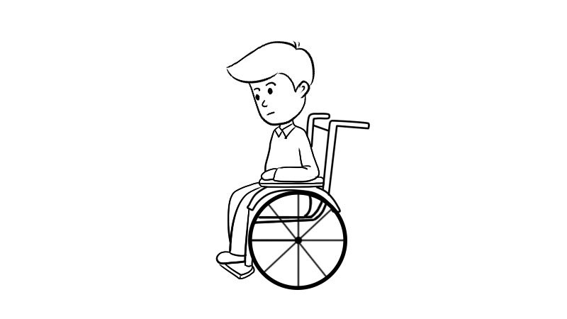 残疾人简笔画步骤残疾人简笔画教程