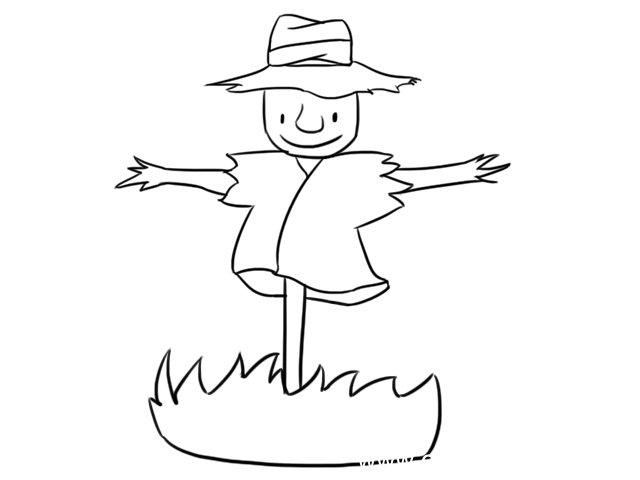 稻草人简笔画 稻草人简笔画画法