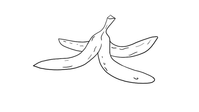 香蕉皮简笔画 香蕉皮的简单画法