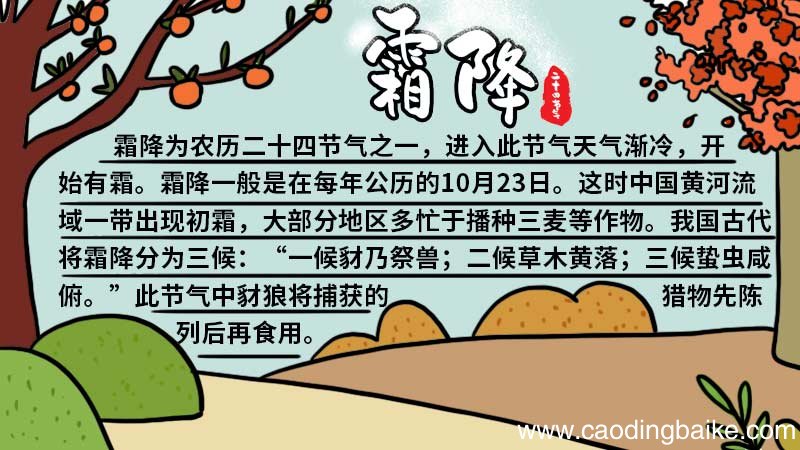 霜降手抄报的画法 如何画霜降手抄报