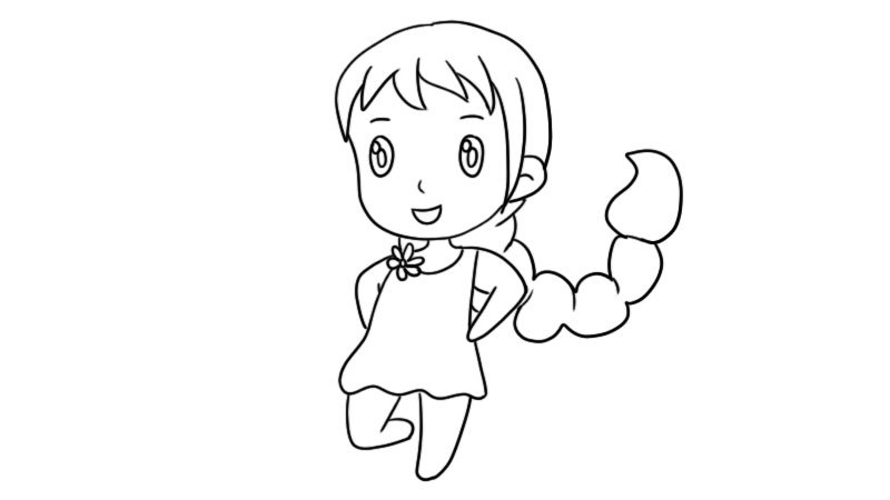长头发女孩简笔画步骤长头发女孩简笔画画法