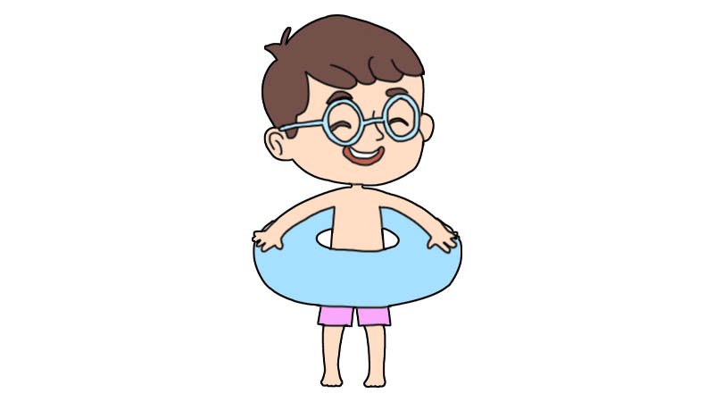 带游泳圈的小男孩简笔画画法带游泳圈的小男孩简笔画步骤