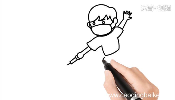 打倒病毒简笔画 打倒病毒儿童画