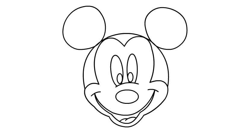 米老鼠头简笔画米老鼠头简笔画画法