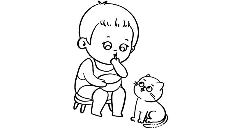 夏至吃西瓜的简笔画怎么画夏至吃西瓜的简笔画画法