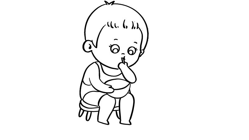 夏至吃西瓜的简笔画怎么画夏至吃西瓜的简笔画画法