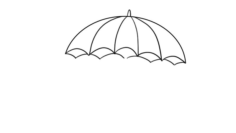 雨伞简笔画的教程雨伞简笔画的画法