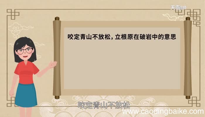 咬定青山不放松，立根原在破岩中的意思咬定青山不放松，立根原在破岩中的翻译