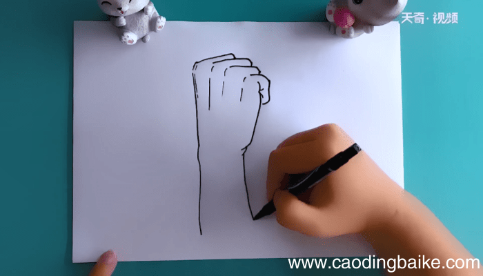 加油手势鼓励的简笔画 加油手势鼓励的画报