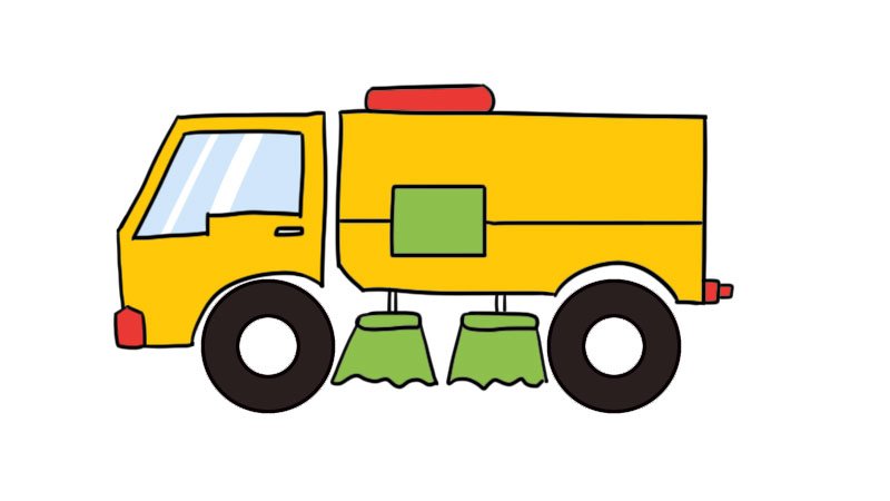 扫地车简笔画教程怎么画扫地车简笔画