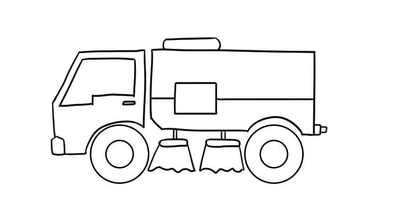 扫地车简笔画教程怎么画扫地车简笔画