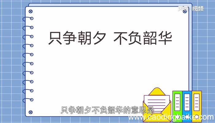 只争朝夕不负韶华的含义只争朝夕不付韶华的意思是什么