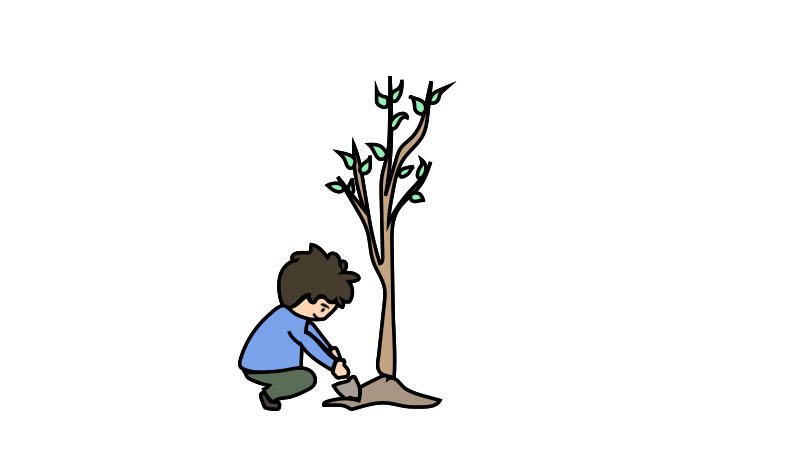 植树简笔画画法植树简笔画怎么画