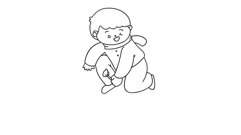 春节小孩放鞭炮简笔画 春节小孩放鞭炮简笔画怎么做