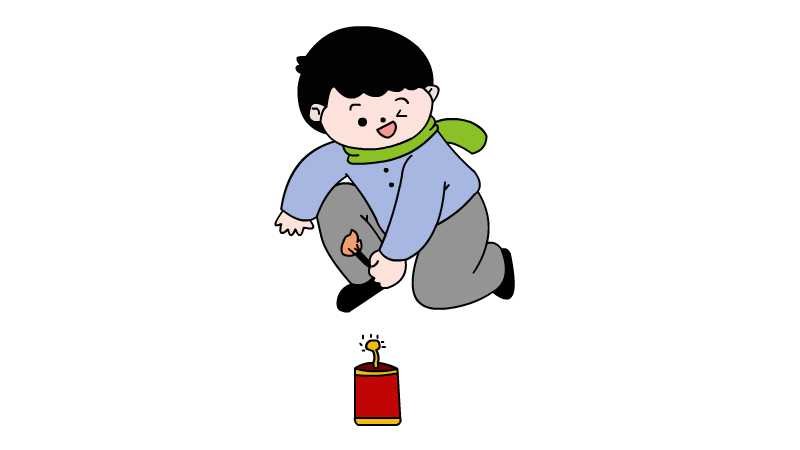 春节小孩放鞭炮简笔画 春节小孩放鞭炮简笔画怎么做