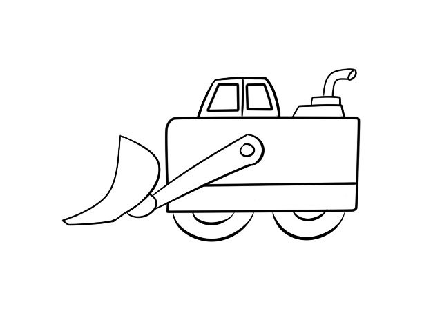 推土机简笔画 推土机的画法步骤