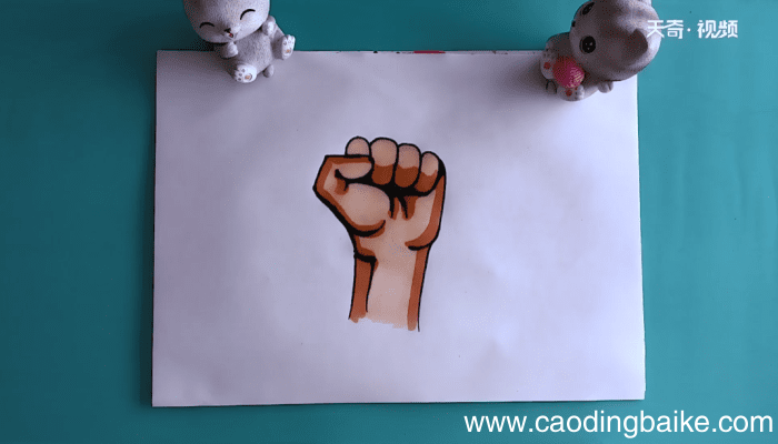加油拳头简笔画 加油拳头画报