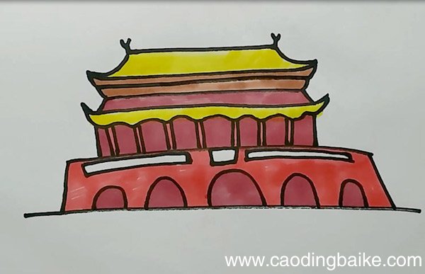 ***简笔画 北京天安怎么画简单