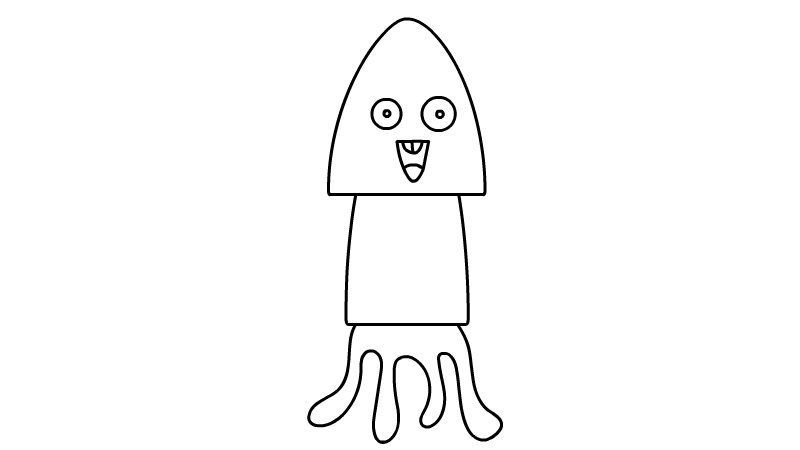 鱿鱼简笔画