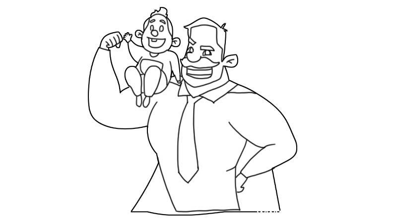 父子简笔画步骤父子简笔画教程