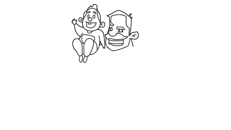 父子简笔画步骤父子简笔画教程