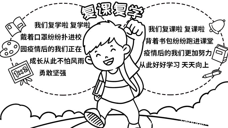 复课复学手抄报 复课复学手抄报的画法