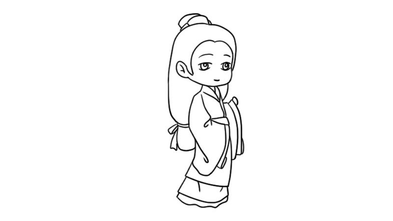 汉服简笔画女 汉服女怎么画