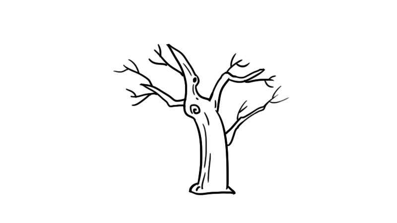 桃树简笔画 桃树的画法步骤