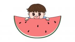 吃西瓜简笔画教程吃西瓜简笔画步骤