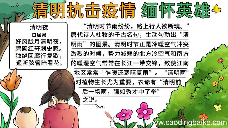 清明抗击疫情 缅怀英雄手抄报 清明抗击疫情 缅怀英雄手抄报的画法